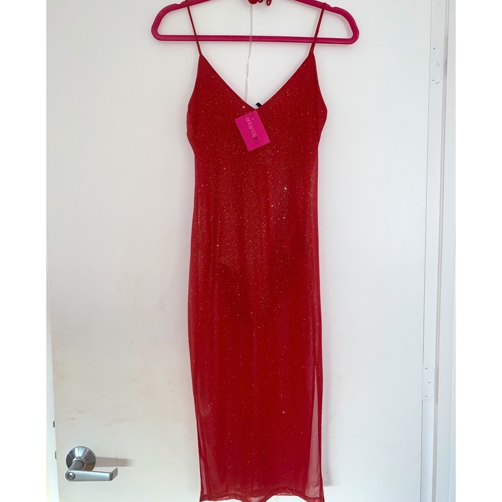 Bodysuit see thru dress choker theboutique NWT